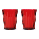 Set 2 bicchieri in acrilico. Capacit  370 ml. Colore rosso.