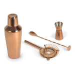 Set cocktail in acciaio inox. Capacit shaker 800 ml. Colore rosegold.